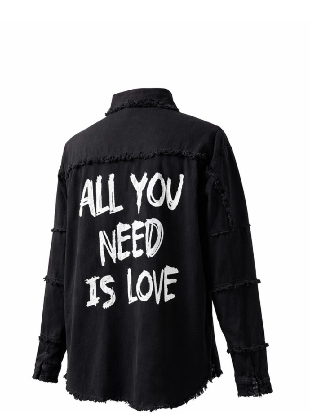 Elan Black Jacket with White "All You Need Is Love" Back Art